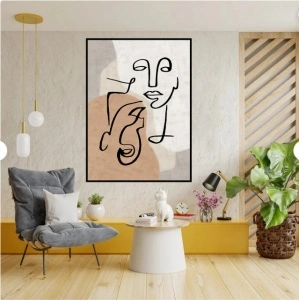 Line two faces, uramljena slika 40x50cm i 50x70cm - Img 2