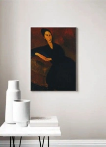 Modigliani, Anna Zborowska, uramljena slika 50x70cm - Img 2