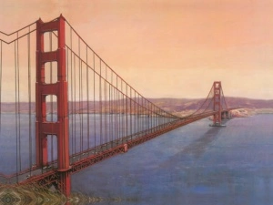 NY Brooklyn bridge , uramljena slika 60x80cm