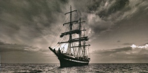 Old ship, uramljena slika 50 x 100 cm