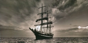 Old ship, uramljena slika 50 x 100 cm