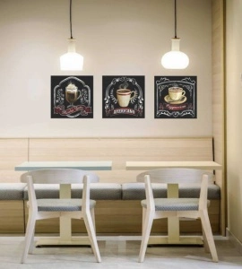 Slika Americano caffe, uramljena slika 3 koama 30x30cm svaka - Img 2