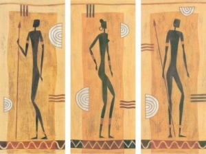 Viva african style, uramljena slika 3 kom
