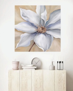 White flower 2, uramljena slika dimenzije 70x70cm - Img 2