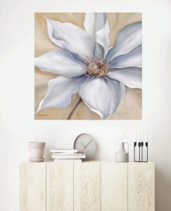 White flower 2, uramljena slika dimenzije 70x70cm - Img 2
