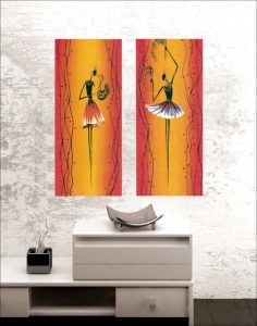 African musicians, dve uramljene slike 30x70cm svaka - Img 2