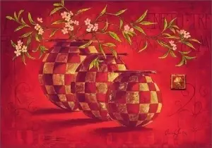 Africke crvene vaze, uramljena slika 70x100 cm