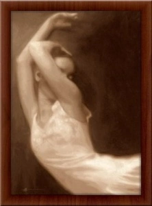 Balerina Angelina, uramljena slika 50 x 70 cm