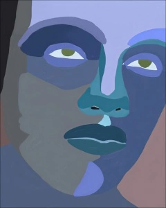 Blue face, uramljena slika 40x50cm i 50x70cm