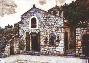 Crkva Ruzica na kalemegdanu, uramljena slika 50x70cm
