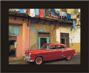 Cuban old red car