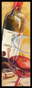 Grand Cru vino, uramljena slika 30 x 70 cm