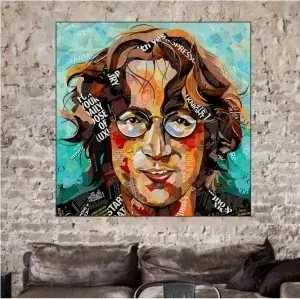 John Lenon, uramljena slika dimenzije 50x50cm i 70x70cm - Img 2