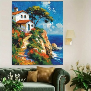 Kuca na moru 1 , uramljena slika 40x50cm i 50x70cm - Img 2