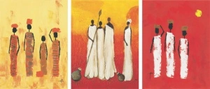 Kunene, tri uramljene slike 30x40cm i 40x50cm
