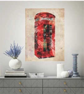 London Phone Box, uramljena slika 30x40cm i 40x50cm - Img 2