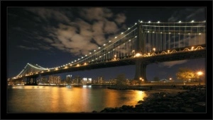 Manhattan night life, framed picture