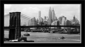 Manhattan Skyline and Manhattan Bridge, framed picture - Img 2