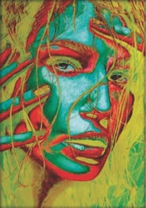 Misteriozna žena, uramljena slika 70x100cm