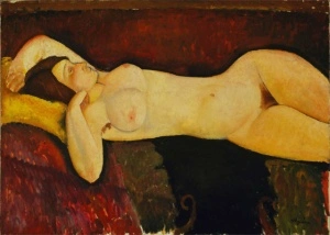 Modigliani, Reclining Nude, uramljena slika dimenzije 50x70cm