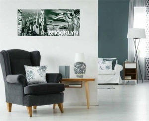 NY Brooklyn Manhattan, uramljena slika 30x70cm - Img 2