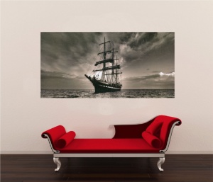 Old ship, uramljena slika 50 x 100 cm - Img 2