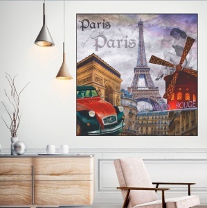 Paris, uramljena slika 50x50cm - Img 2