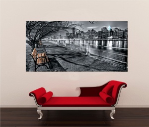 Pokraj reke, uramljena slika 50 x 100 cm - Img 2