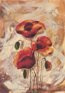 Red beautiful flowers, uramljena slika dimenzije 70x100cm