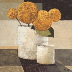 Yellow flowers, framed picture