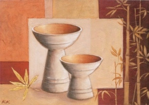 Asian cups, framed picture