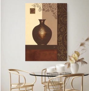 Braon vaza, uramljena slika 60x80cm - Img 2