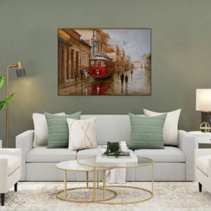 Crveni tramvaj, uramljena slika 40x50cm ,50x70cm i 60x90cm - Img 2