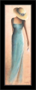 Dame i haljine triptih , 3 uramljene slike 40x120cm svaka - Img 3
