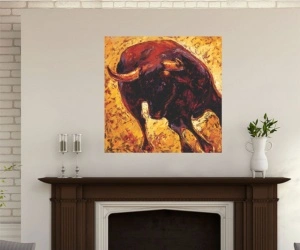 El Toro, uramljena slika 70x70cm - Img 2