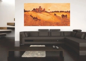 Il Belvedere-Tuscany, uramljena slika 50x100cm - Img 2