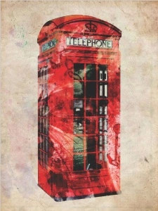 London Phone Box, uramljena slika 30x40cm i 40x50cm