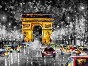 Paris, uramljena slika 30x40cm i 40x50cm