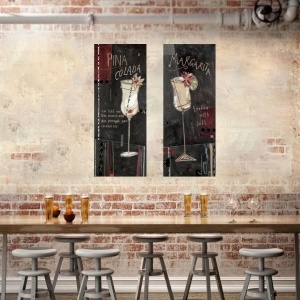 Pina Colada and Margarita, komplet 2 uramljene slike 30x70cm svaka