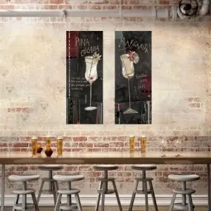 Pina Colada and Margarita, komplet 2 uramljene slike 30x70cm svaka
