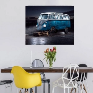 Plavi kombi, uramljena slika 40x50cm - Img 2