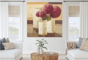 Red flowers, framed picture - Img 2