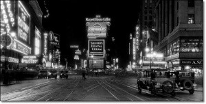 Times Square at night-1910, framed picture