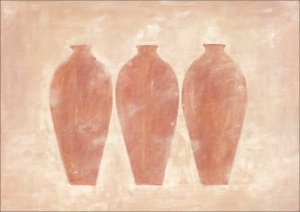 Tri cupa, uramljena slika 70x100cm