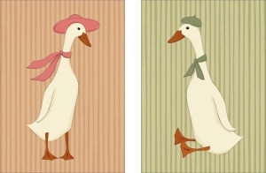 Two Ducks, uramljena slika 40x50cm , 50x70cm i 60x80cm
