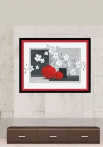 White flowers, framed picture - Img 2