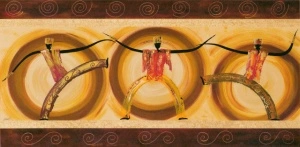 African dancers, framed picture