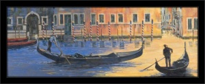 Gondole u Veneciji, dve uramljene slike 20x50cm svaka - Img 2