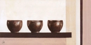 Harmony pots 2, uramljena slika 50x100cm