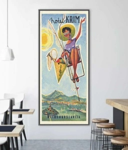 Hotel Krim Bled, uramljena slika 30x70cm - Img 2